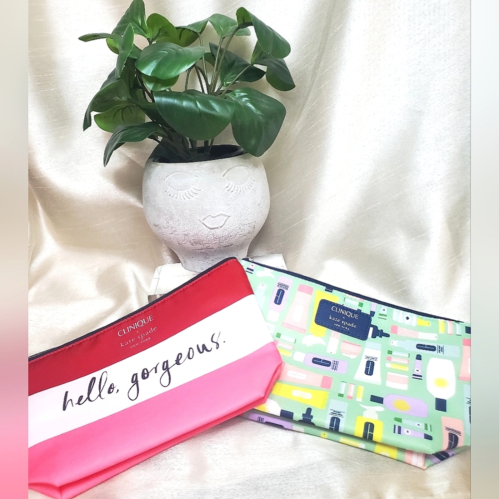 ✨️Clinique x Kate Spade Limited Edition Cosmetic Pouches, Set of 2, NWOT